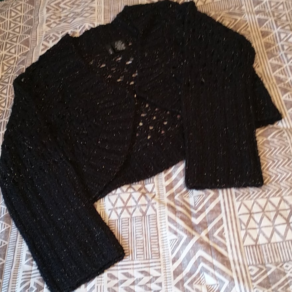 Dressy black w/silver threaded Jacket/coverup